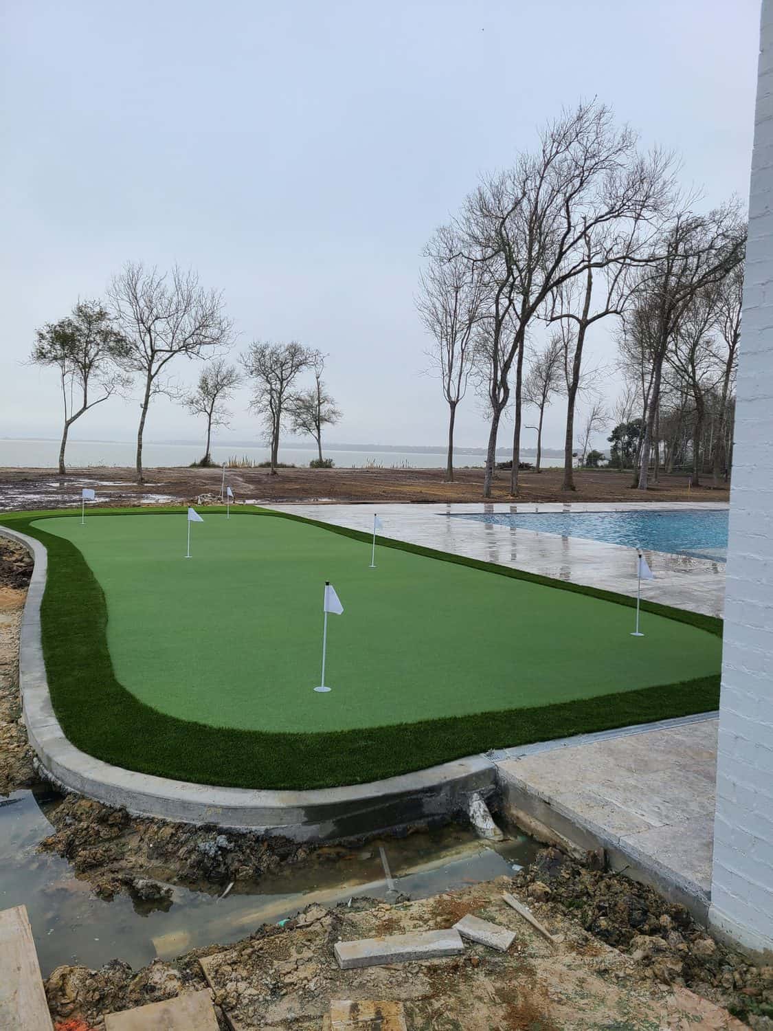 synthetic golf putting green installed in your backyard