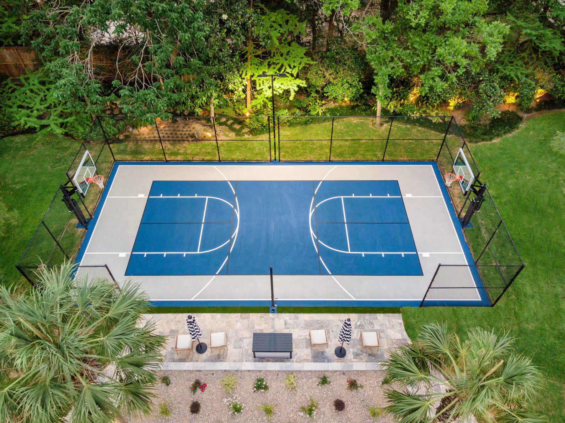 backyard basketball court top view